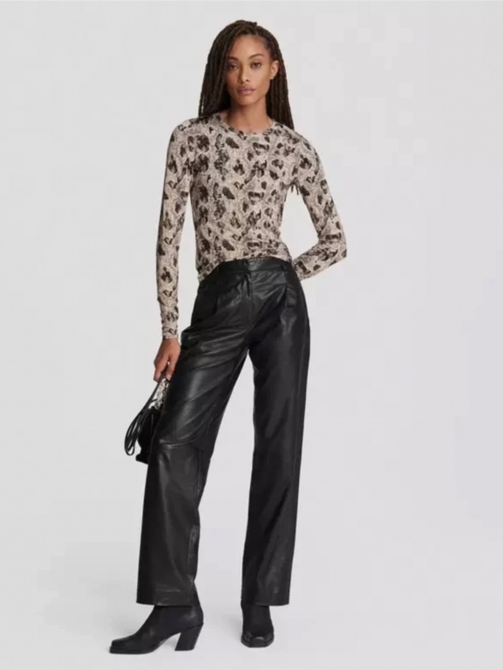 Rag & Bone Snake Print Too Shirt Womens Sabeen Jersey Lightweight Slim Fit Small